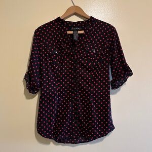 Polka Dot Button Up Blouse